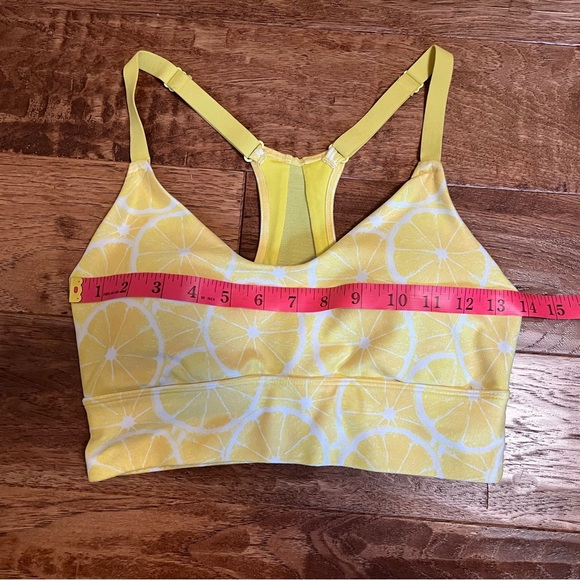 Wildfox Sweat Yellow Lemon Print Sports Bra, Size S - Picture 15 of 16